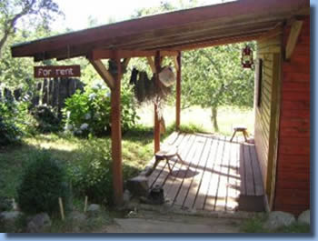 Terace of cabin at Antilco, the horse riding ranch in Chile
